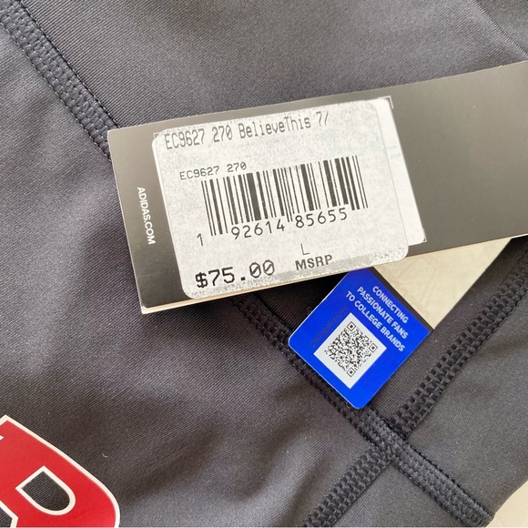 Adidas Rutgers Black Leggings Size Large NWT - Picture 5 of 6